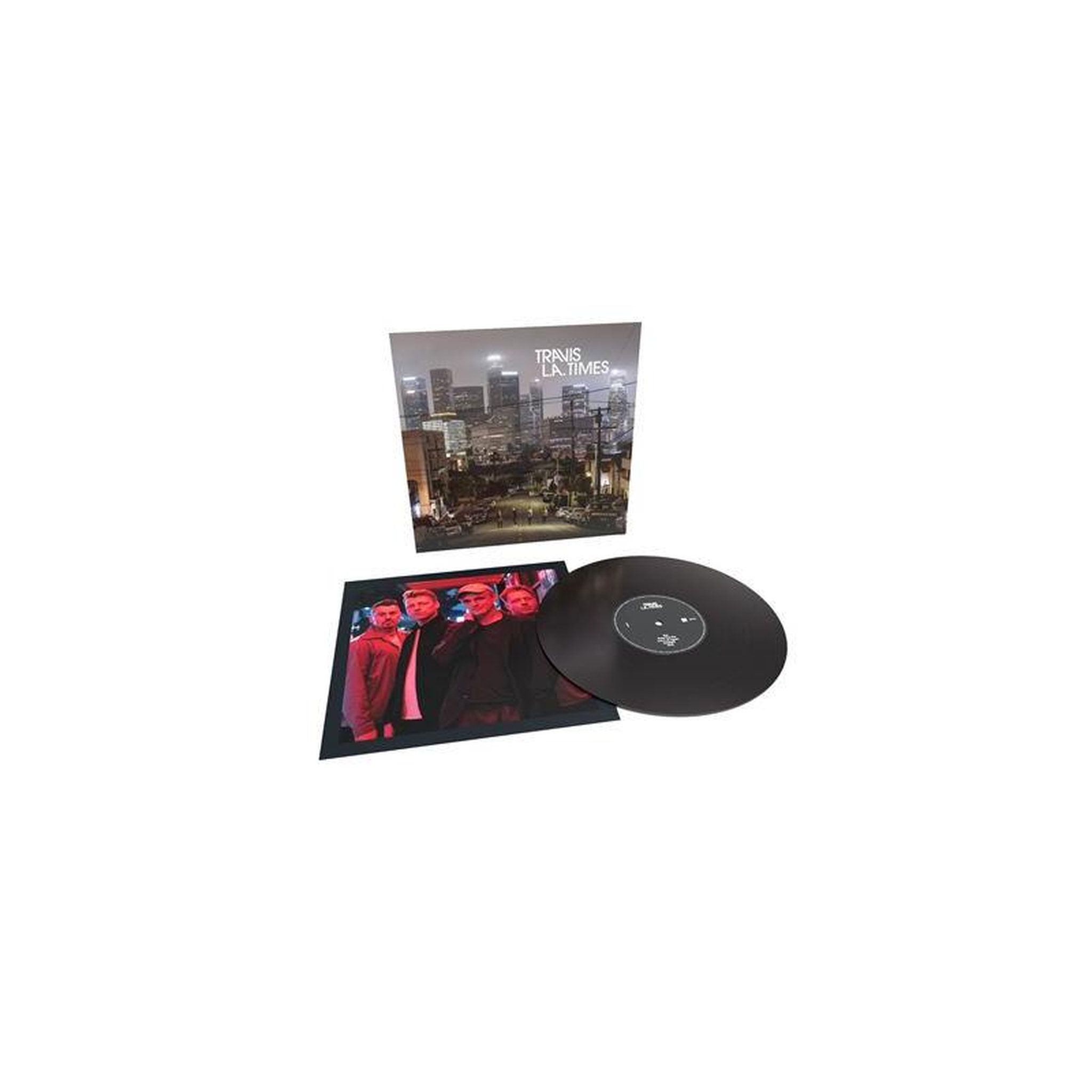 Disque vinyle noir l.a. Times avec jaquette imprimée et insert photo
