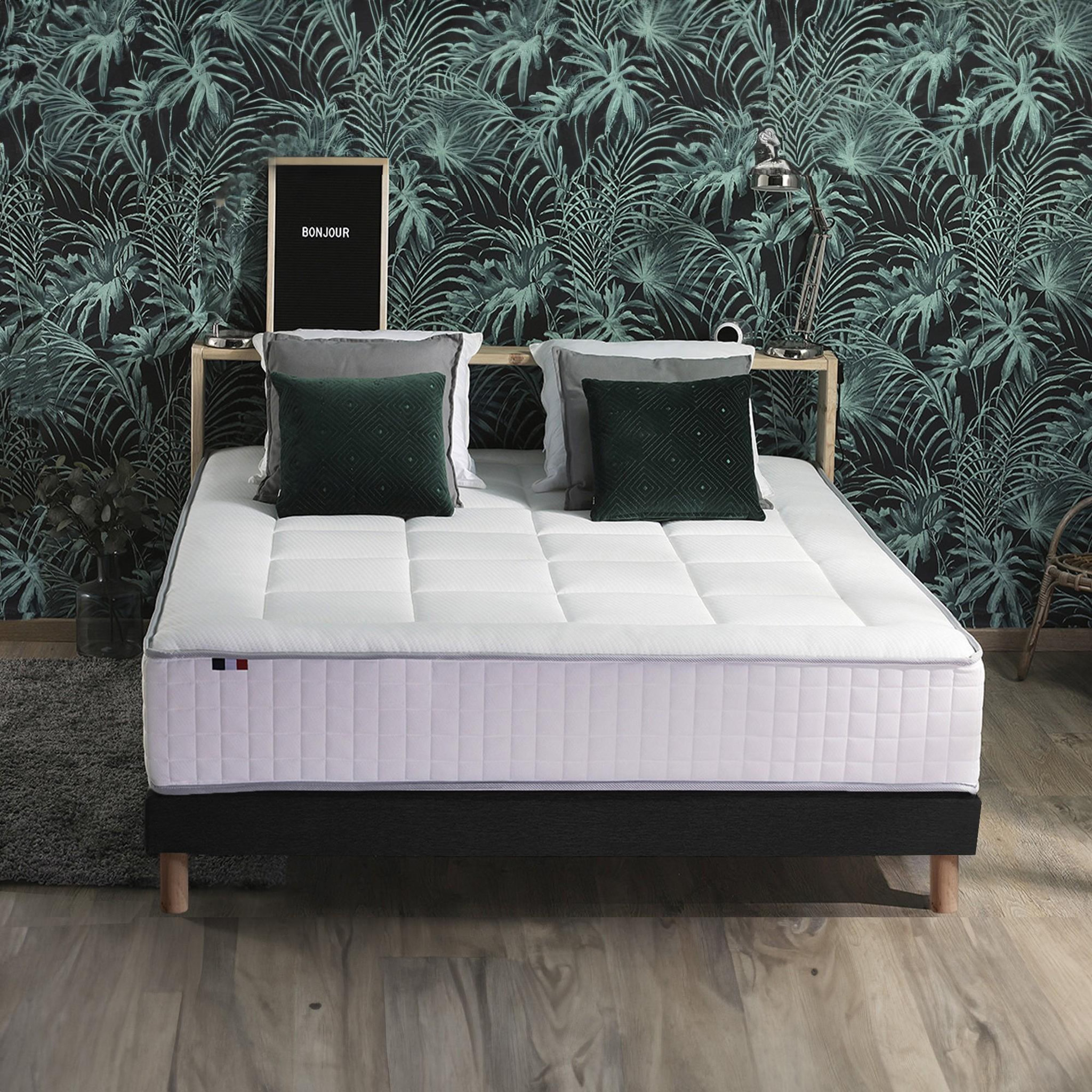 Voir la diapositive 6 : IDLITERIE Ensemble matelas Ressorts 7 zones H28cm + sommier PALACIO 2 FABRICATION FRANCAISE
