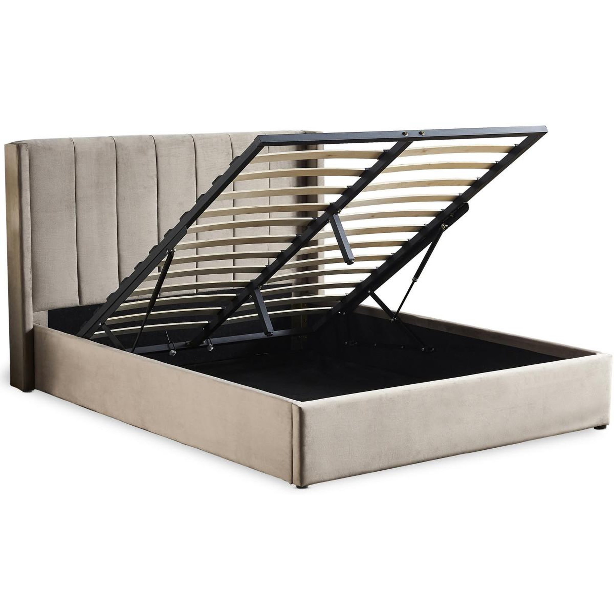 Voir la diapositive 3 : Paris Prix Lit adulte sommier relevable  fady  140x190cm taupe