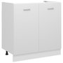 Voir la diapositive 1 : VIDAXL Armoire de plancher d'evier Blanc 80x46x81,5 cm Bois ingenierie