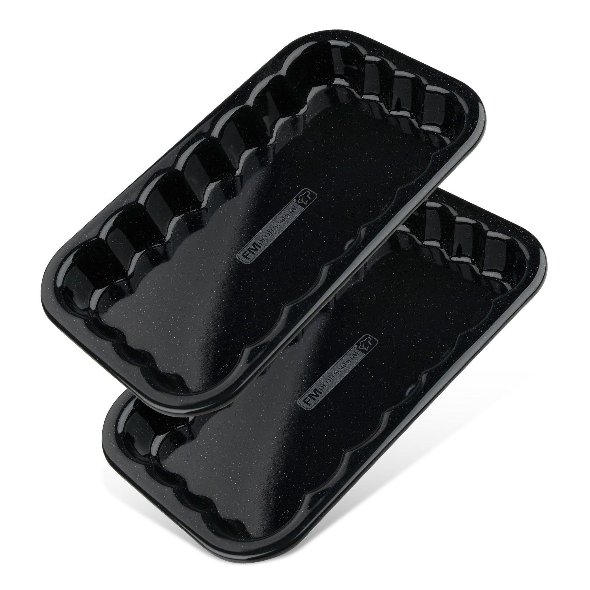FM PROFESSIONAL Lot de 2 plats à barbecue en acier émaillé 21 x 12 cm fm professional barbecue