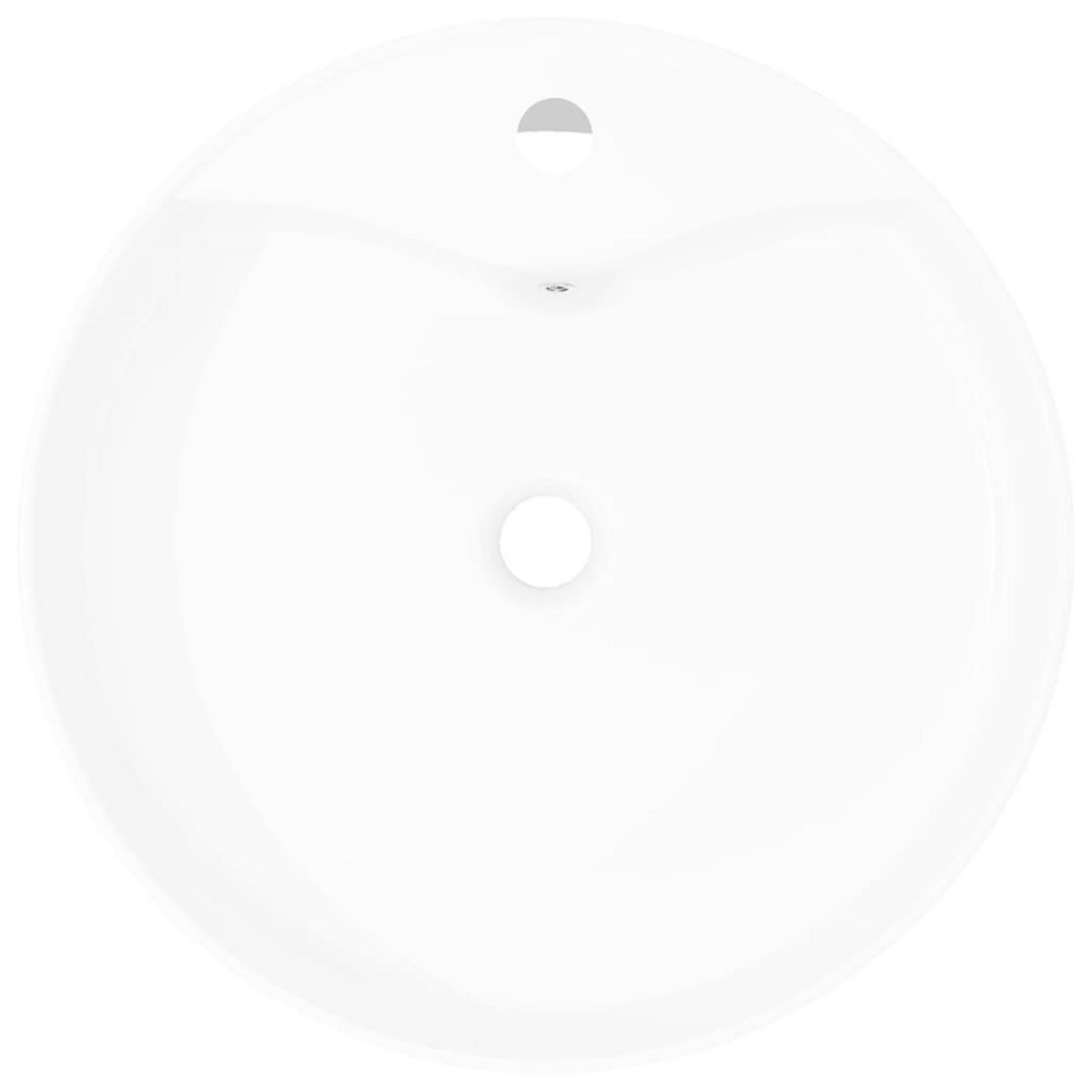 VIDAXL Lavabo a trou de trop-plein/robinet ceramique Blanc Rond