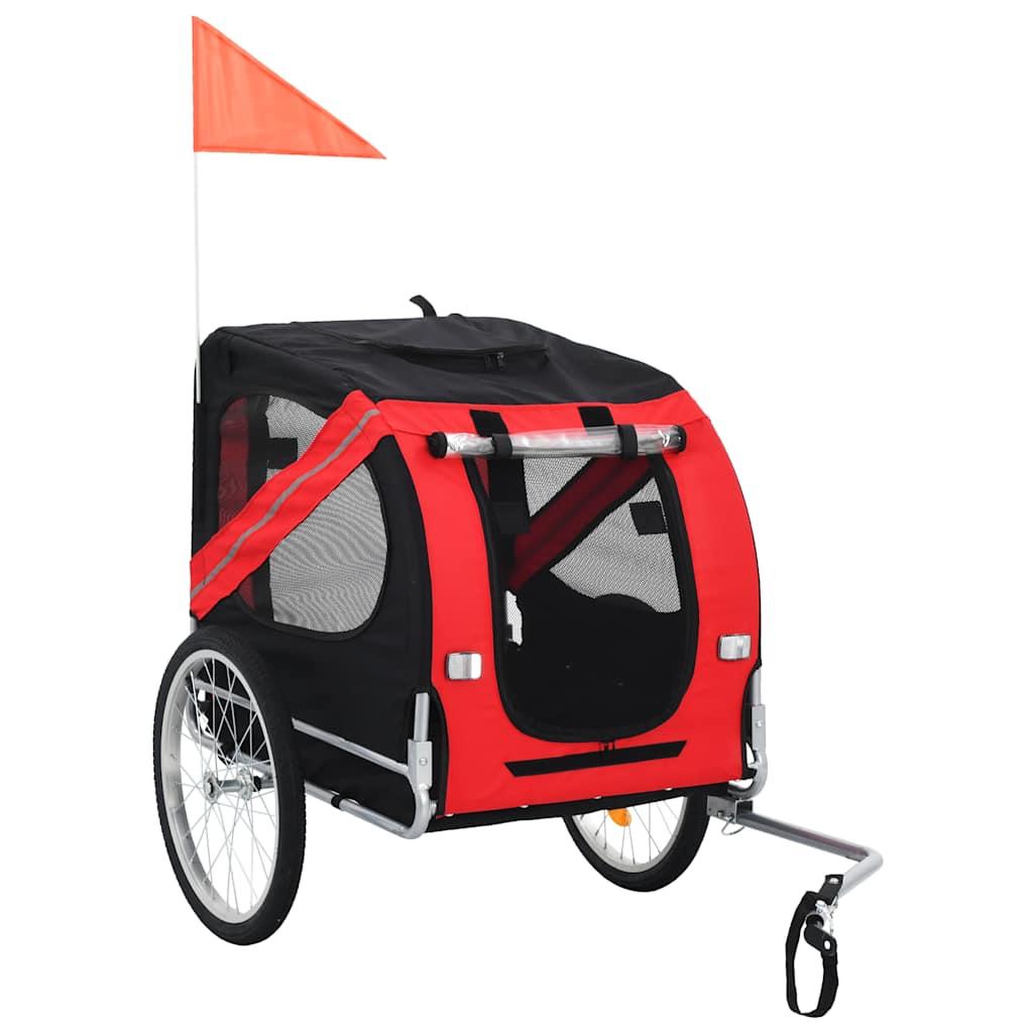 VIDAXL Remorque de velo pour animaux de compagnie rouge et noir