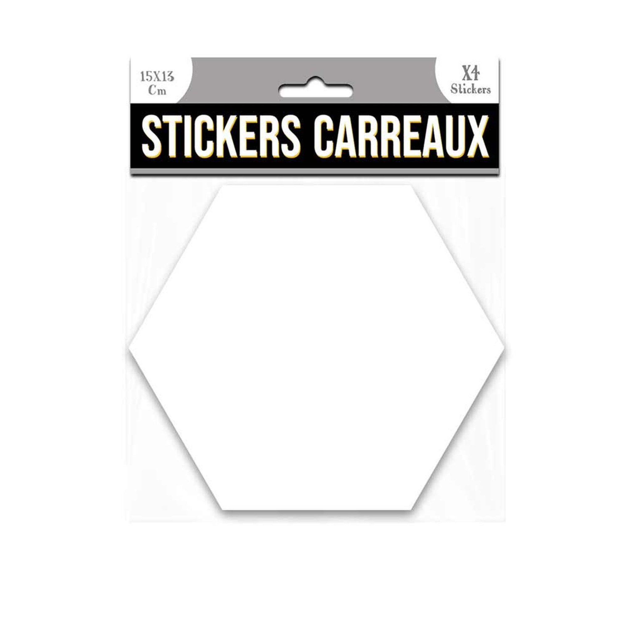 SUD TRADING 4 stickers effet marbre - 15 x 13 cm - blanc