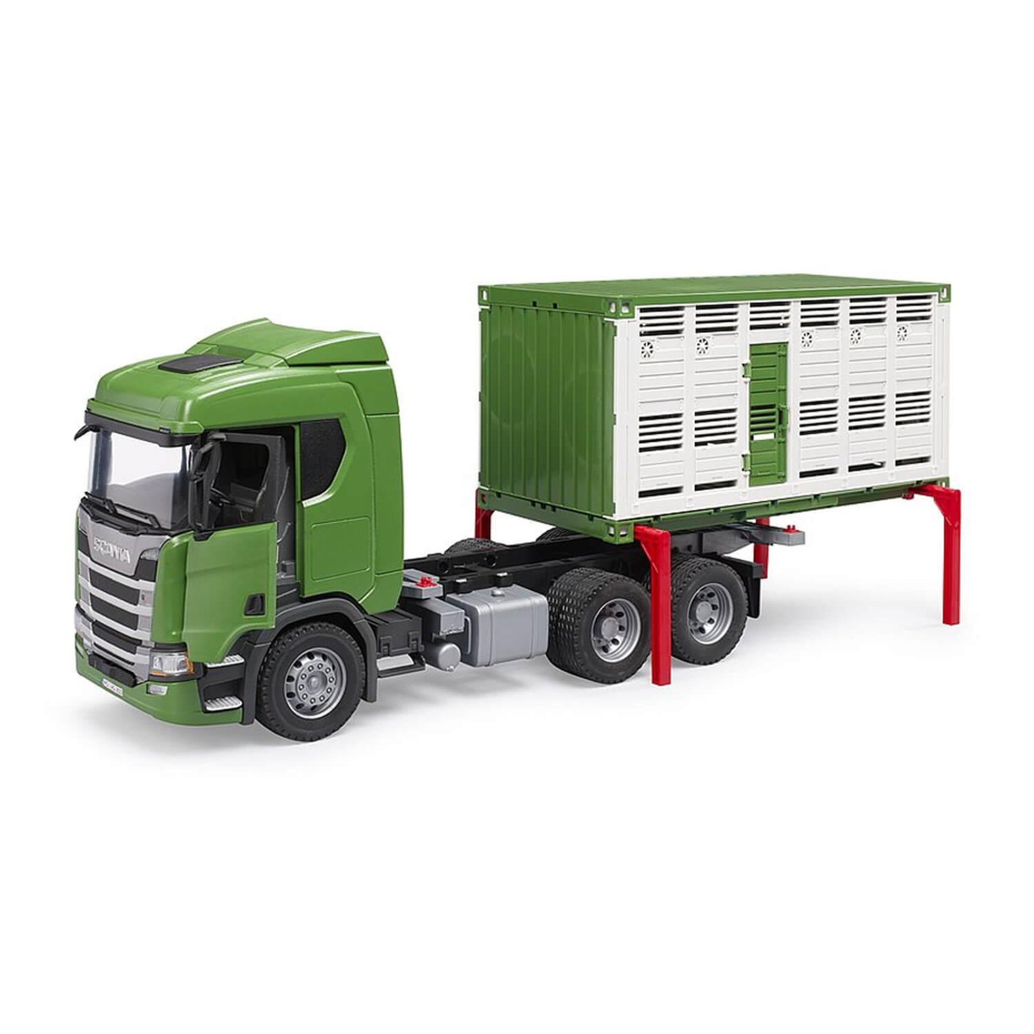 Voir la diapositive 3 : Bruder Camion de transport d'animaux Bruder Scania Super 560R vert