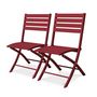 Voir la diapositive 2 : Paris Prix Lot de 2 Chaises de Jardin Pliantes  Marius  82cm Rouge Carmin