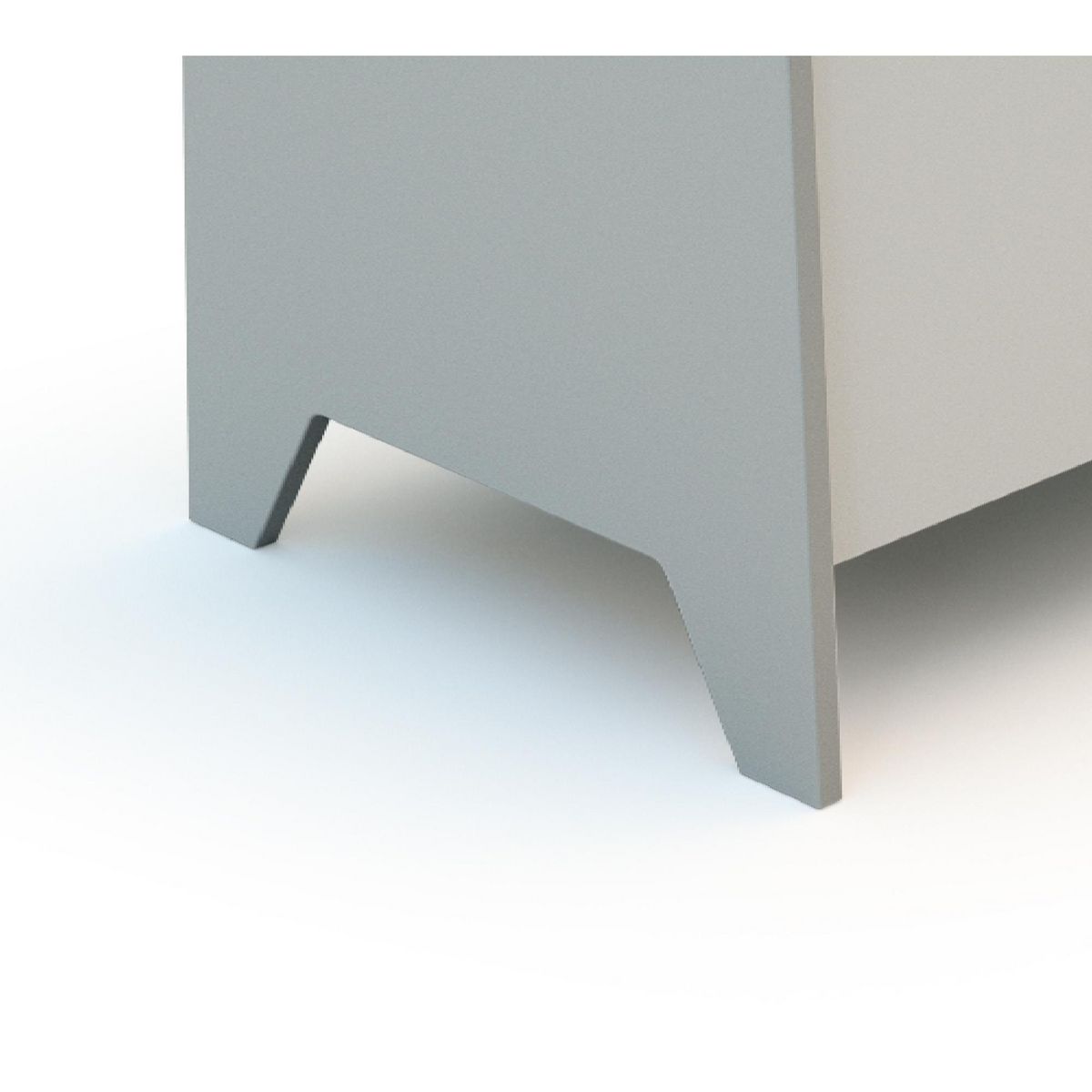 AT4 Coffre à jouets et rangment en bois Gris et Blanc