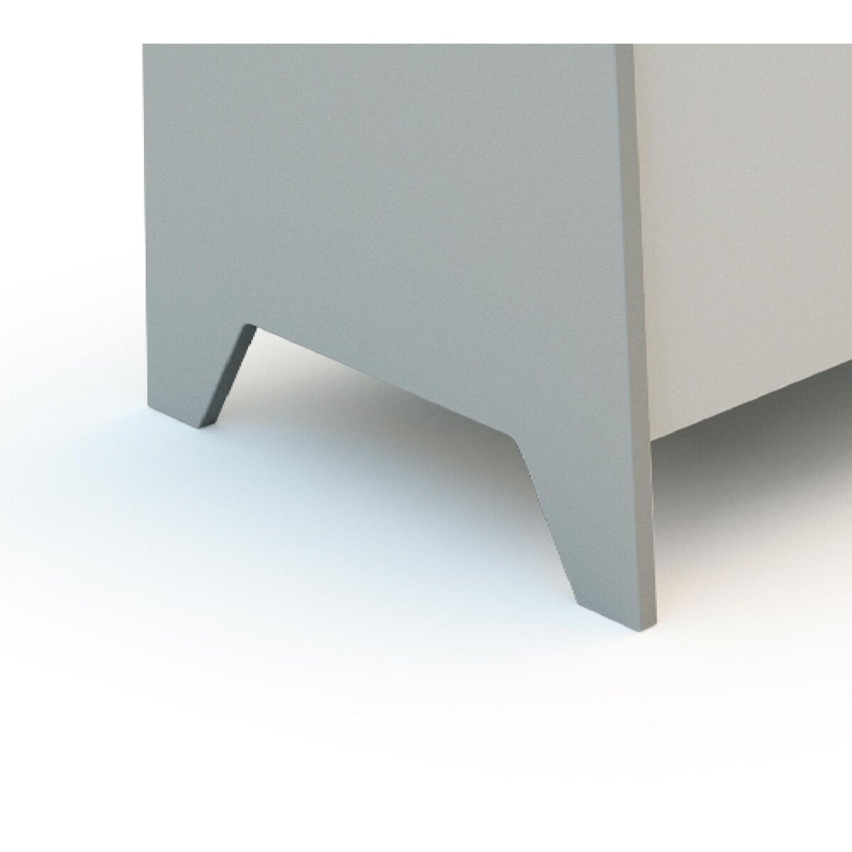 AT4 Coffre à jouets et rangment en bois Gris et Blanc