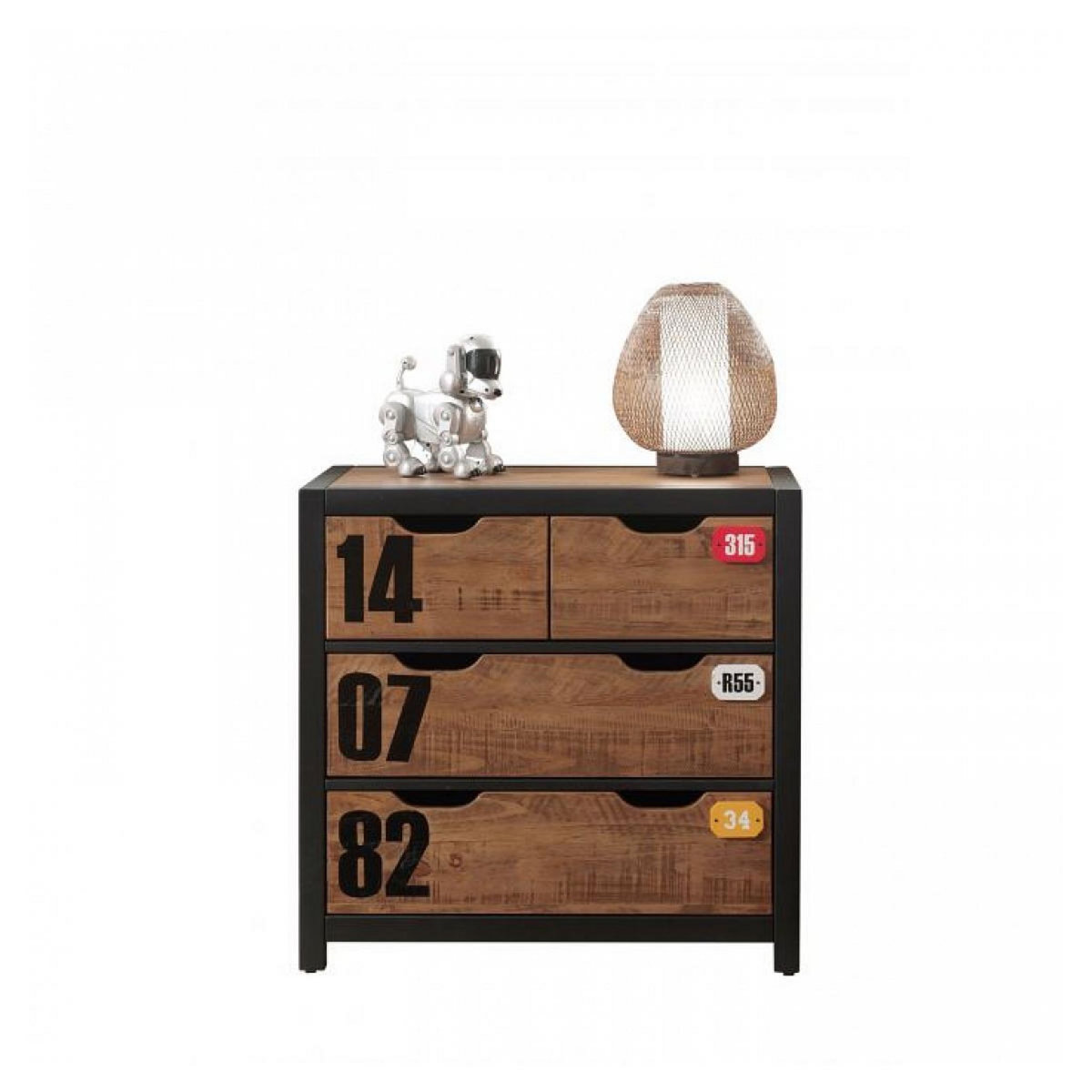 Vipack Ensemble de meubles Alex : Armoire spacieuse et bureau élégant en marron