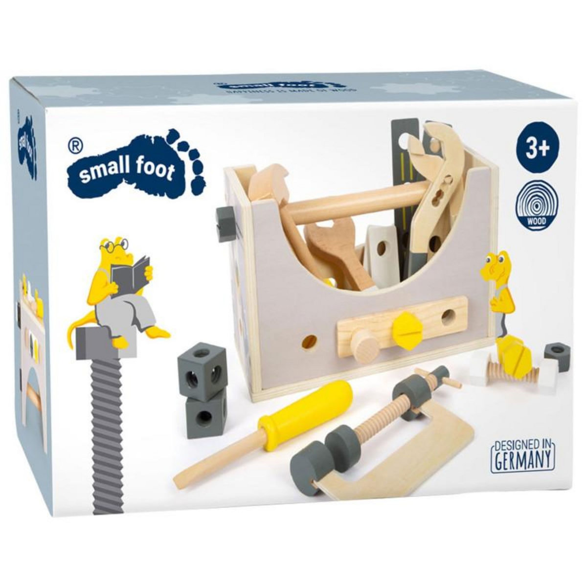 SMALL FOOT Small Foot - Wooden Toolbox 2in1, 28pcs. 11809