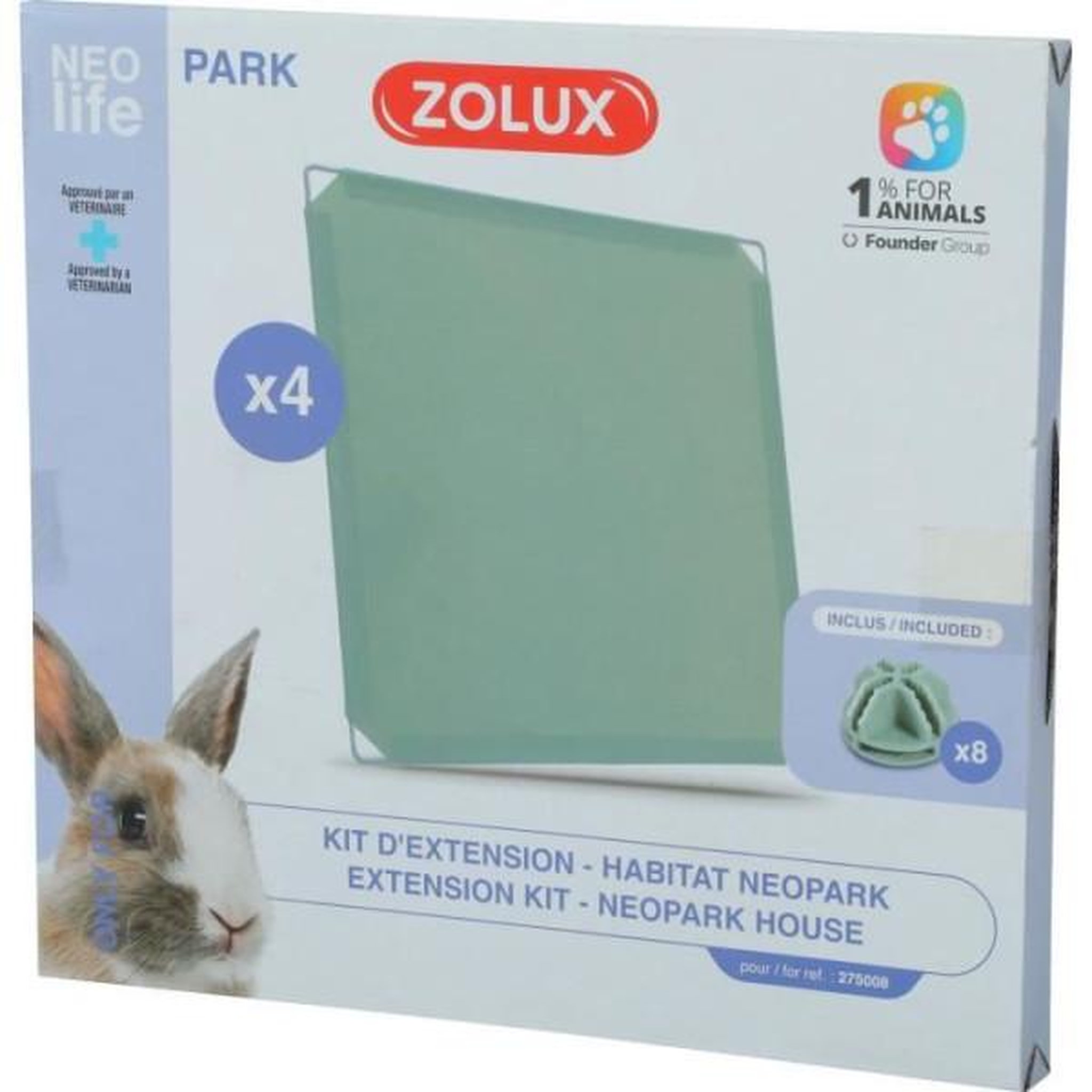 Voir la diapositive 3 : Zolux Kit extension pour enclos modulable - zolux - neo park - lapin - 4 panneaux pleins