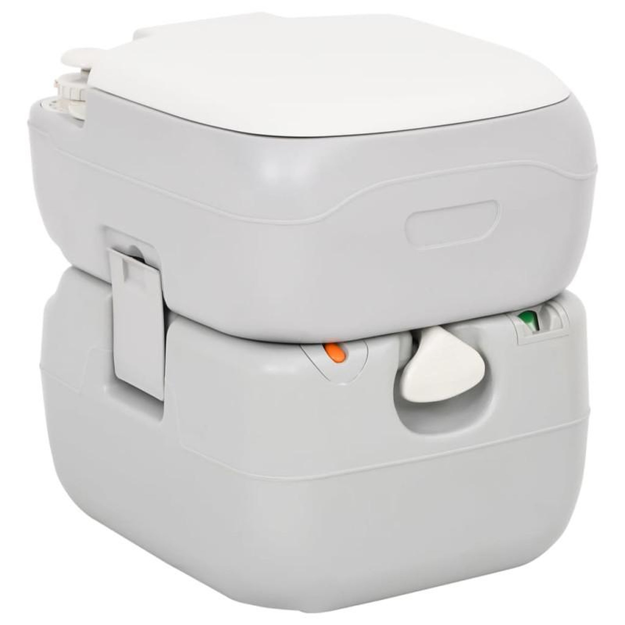 Voir la diapositive 1 : VIDAXL Toilette de camping portable gris et blanc 22+12 L PEHD