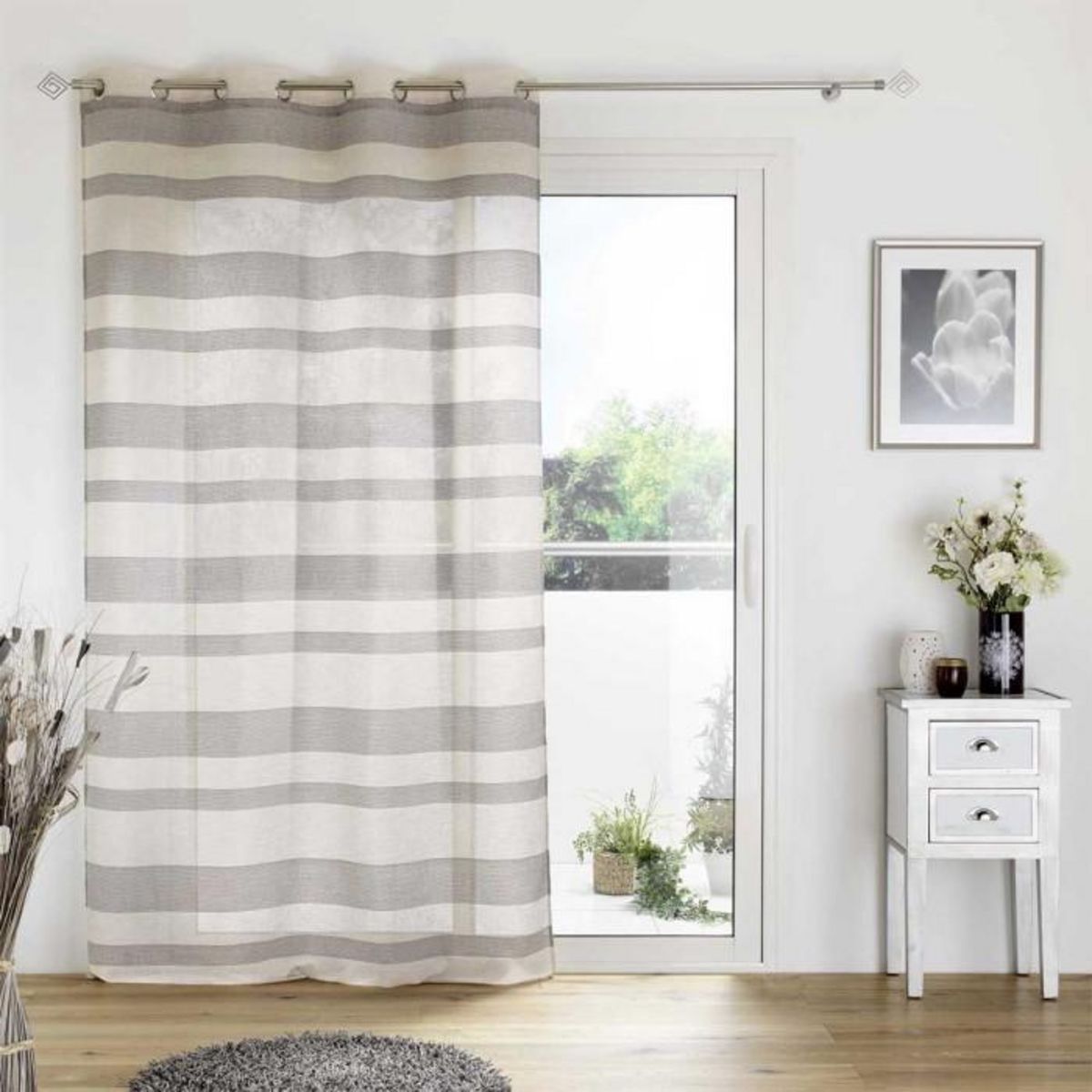 Paris Prix Rideau Voilage à Œillets  Palerma  140x280cm Sable