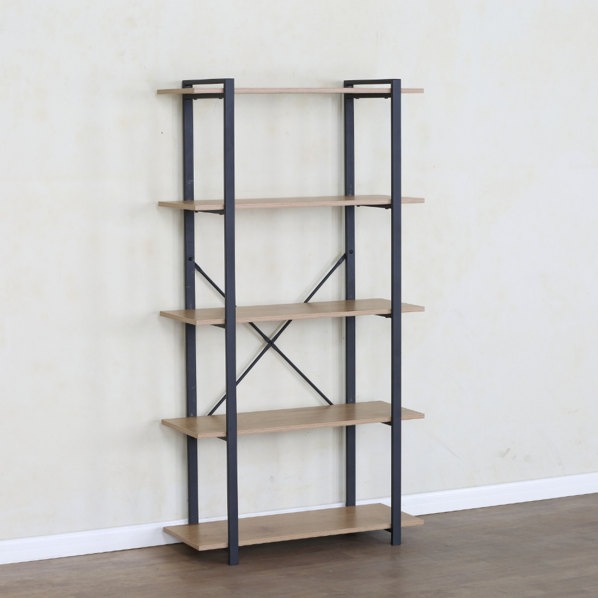 Voir la diapositive 5 : CONCEPT USINE Etagère 5 rangements 150 cm bois et noir tydo