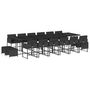 Voir la diapositive 2 : VIDAXL Ensemble a manger de jardin 17 pcs coussins noir resine tressee
