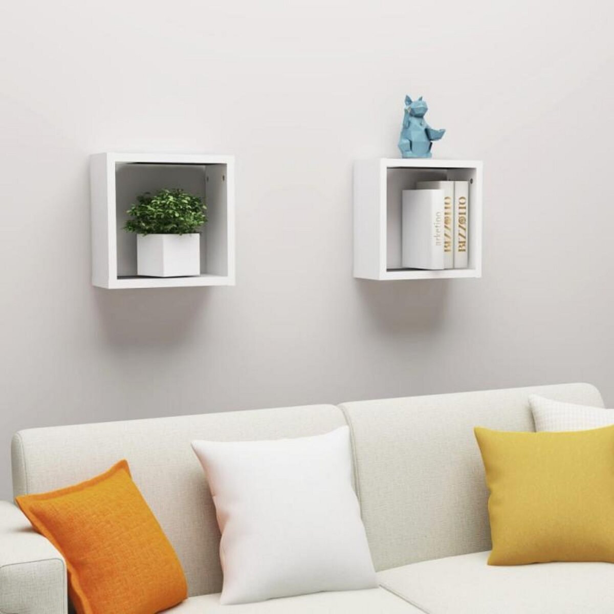 VIDAXL Étagères cube murales 2 pcs Blanc 30x15x30 cm
