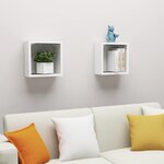VIDAXL Étagères cube murales 2 pcs Blanc 30x15x30 cm