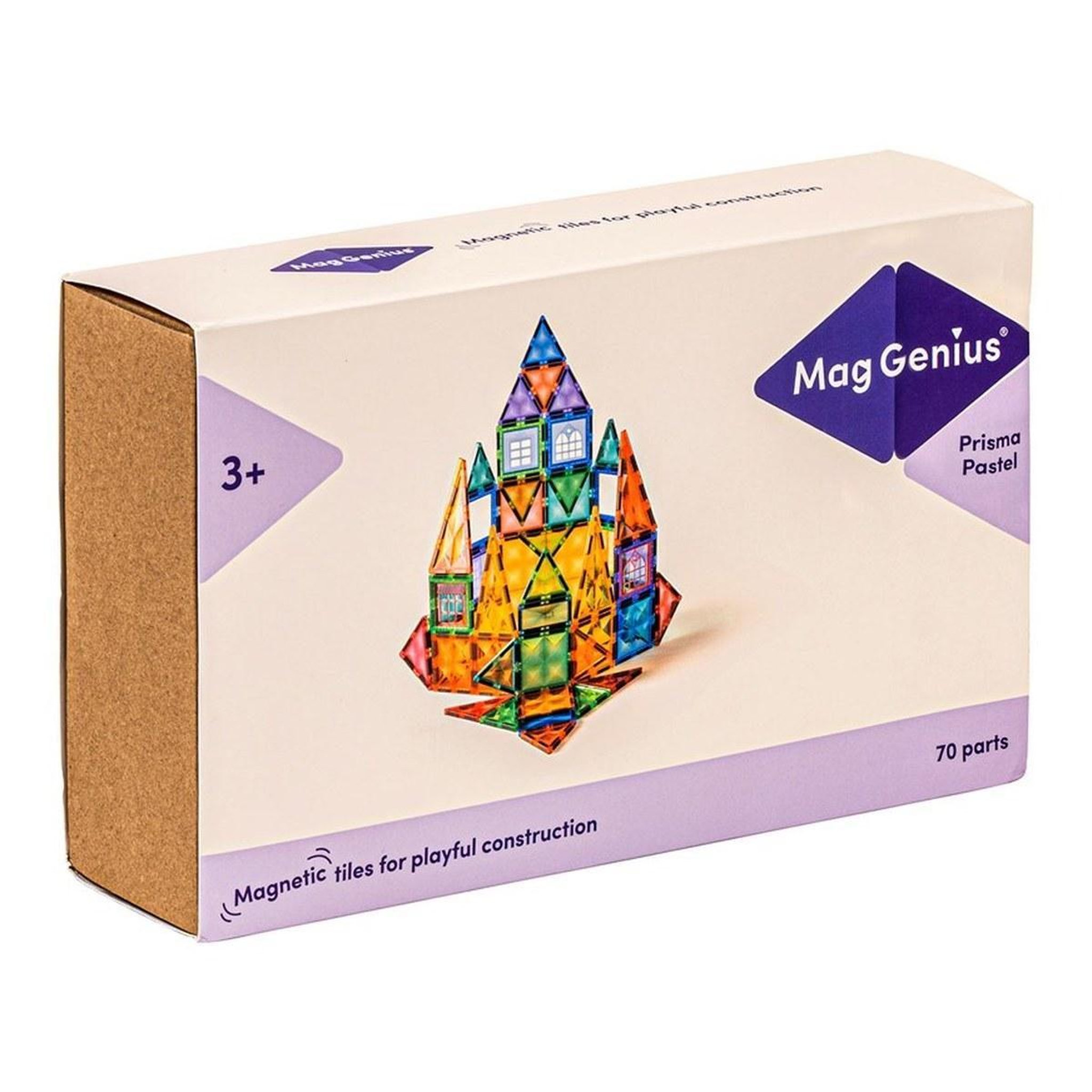 Voir la diapositive 2 : MAGGENIUS Blocs de construction magnétiques — Pastel — 70 pièces
