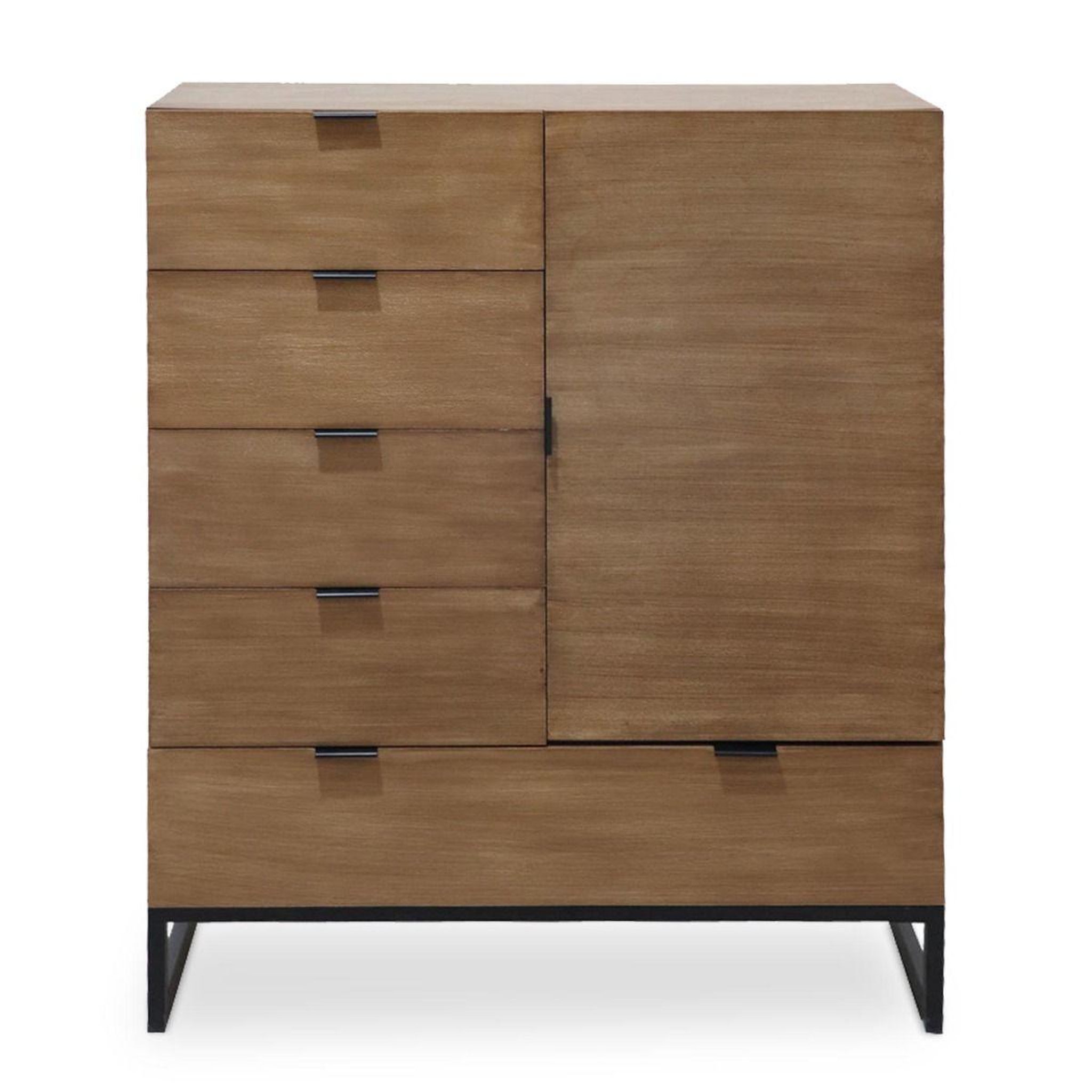 Voir la diapositive 2 : Paris Prix Buffet 5 tiroirs & 1 porte  bolta  112cm chêne clair