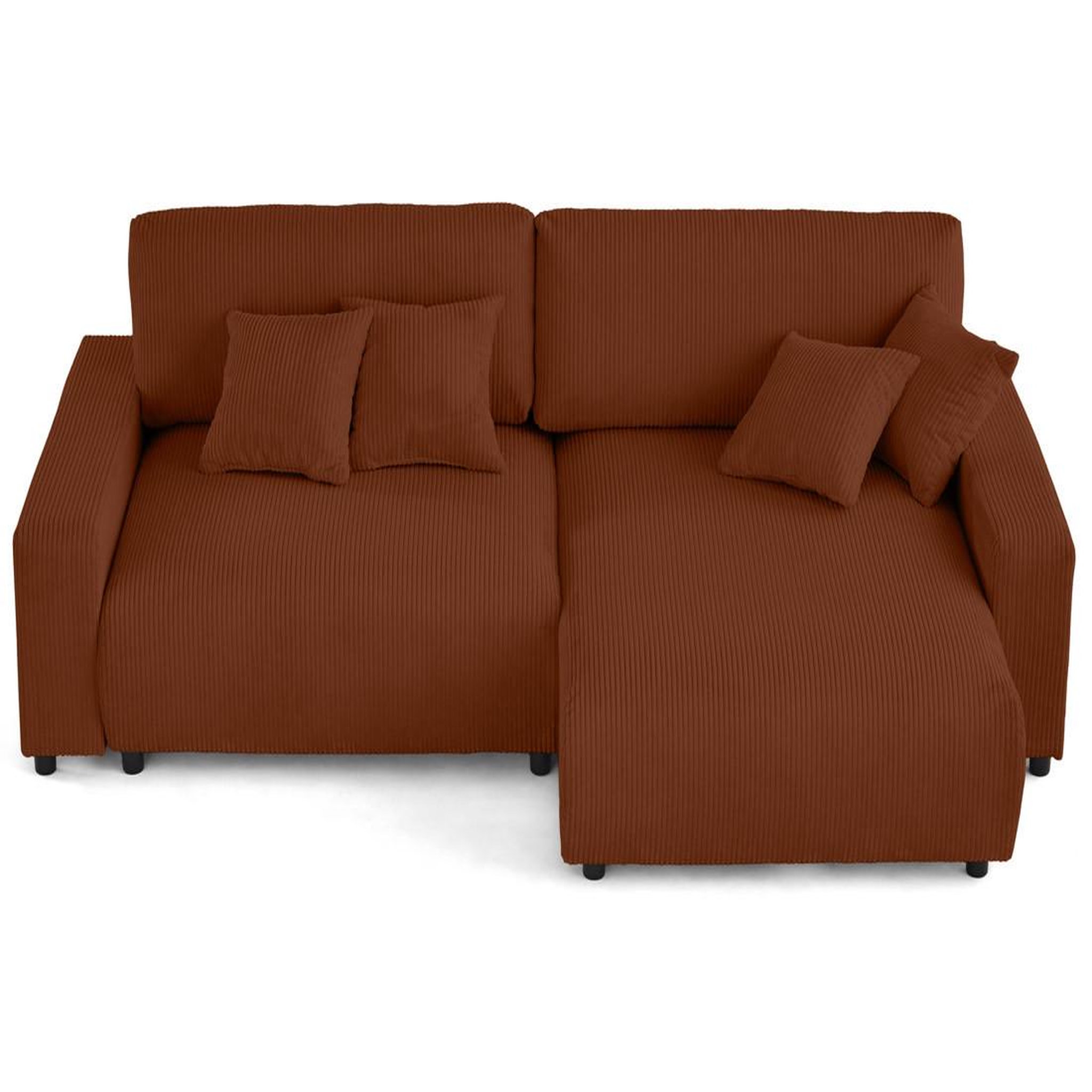 Voir la diapositive 5 : LISA DESIGN Pivoine - canapé d'angle 4 places réversible convertible avec 2 coffres en velours côtelé