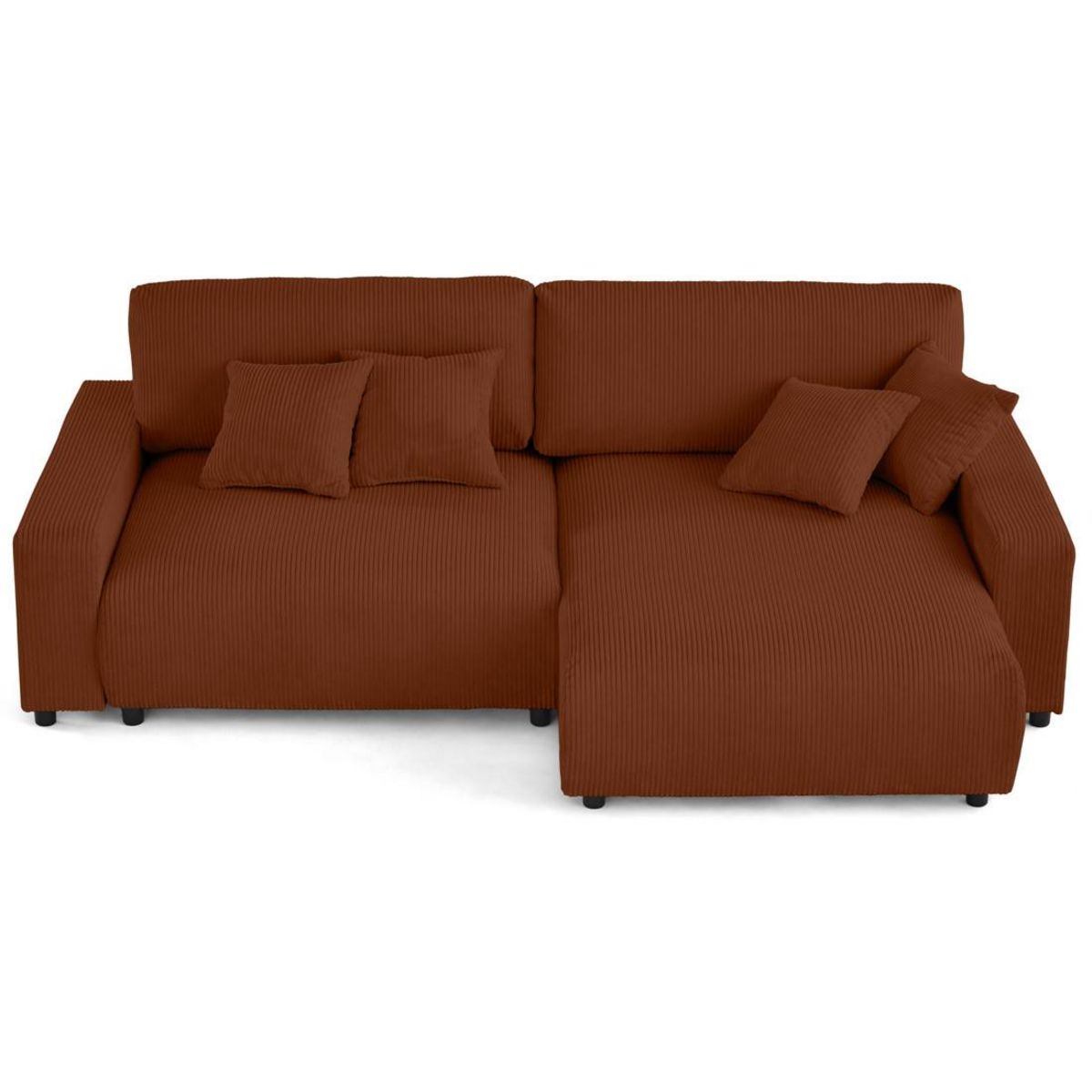 LISA DESIGN Pivoine - canapé d'angle 4 places réversible convertible avec 2 coffres en velours côtelé