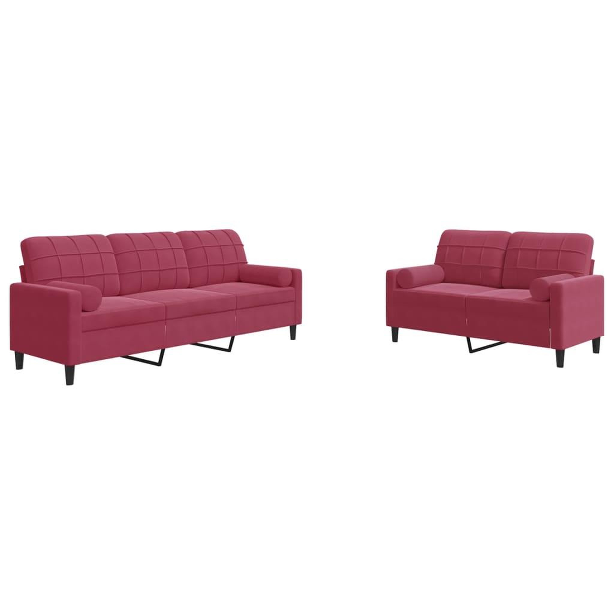Voir la diapositive 2 : VIDAXL Ensemble de canapes 2 pcs avec coussins et traversins velours