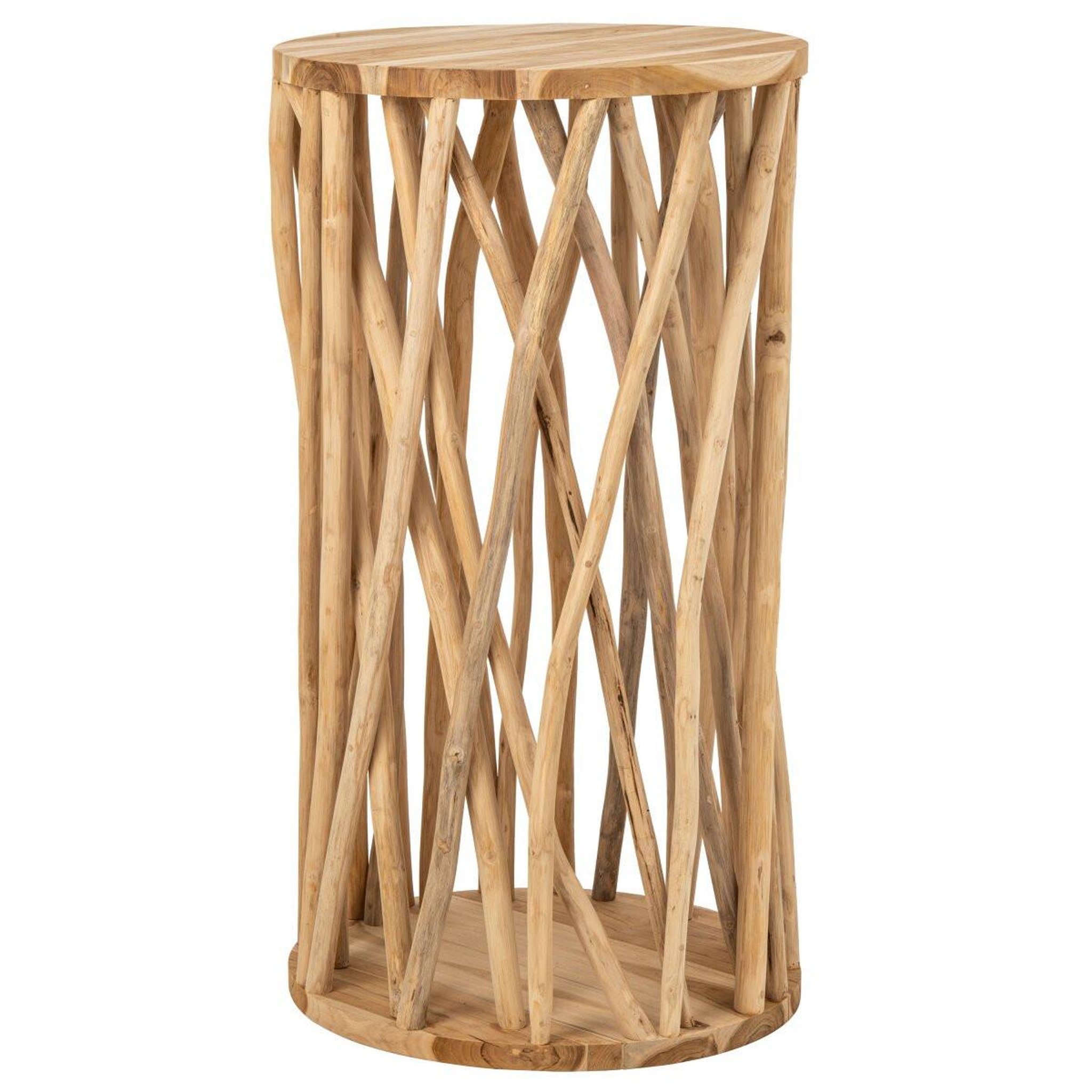 J-LINE Table de Bar en Bois  Zélia  110cm Naturel