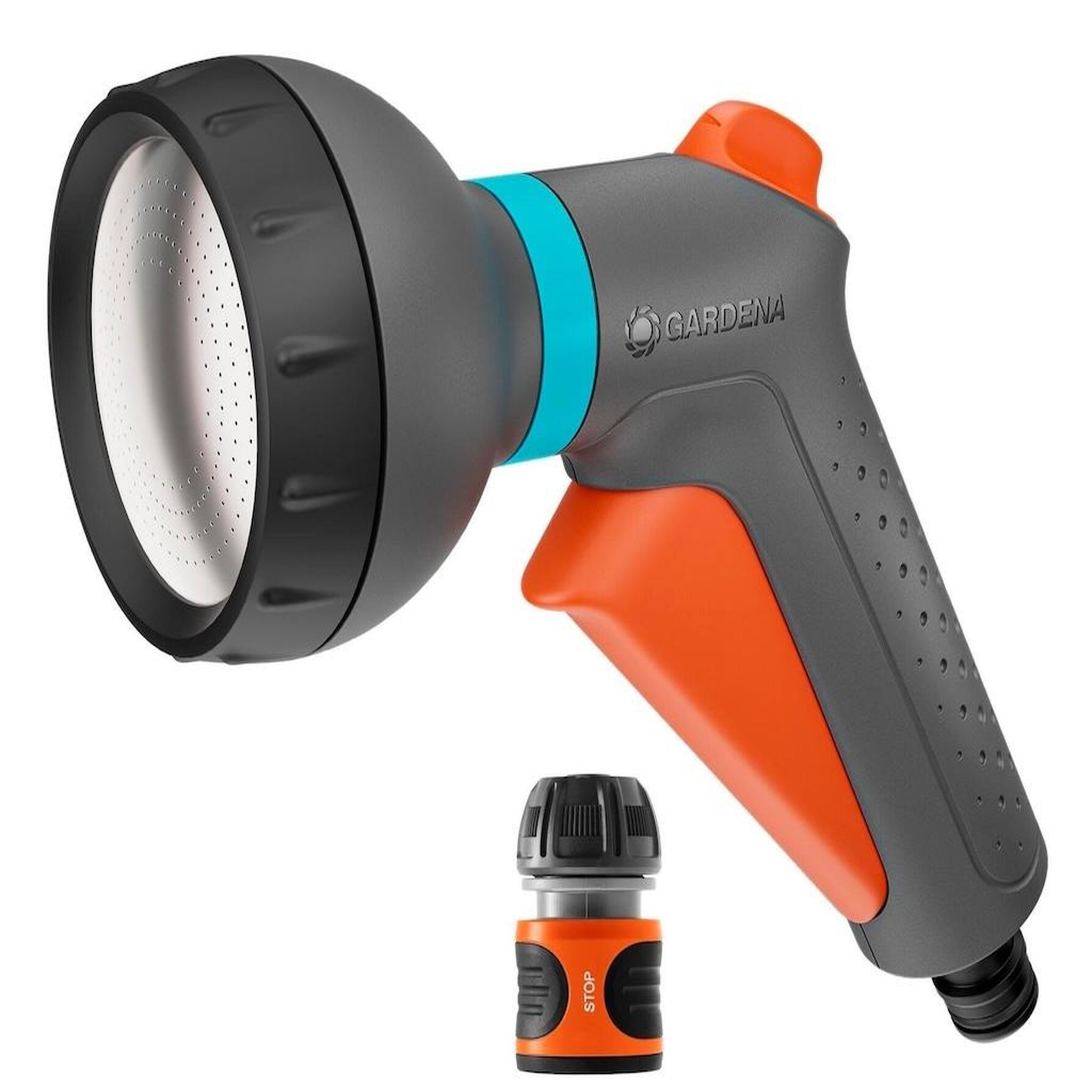 Gardena Pistolet d'arrosage classic + raccord aquastop 1/2” - 5/8” - jet pluie doux