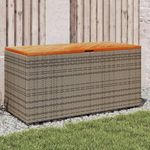 VIDAXL Boîte de rangement de jardin gris resine tressee bois d'acacia