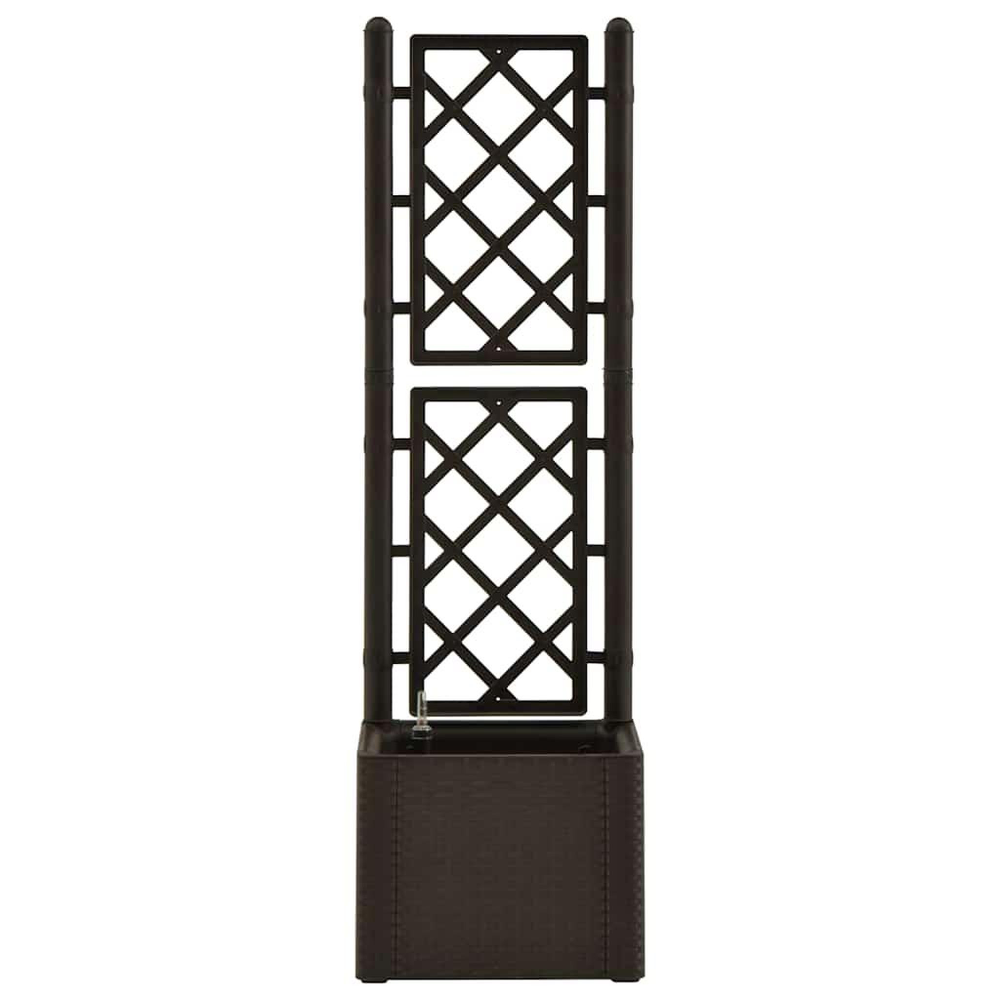 Voir la diapositive 4 : VIDAXL Lit sureleve de jardin et treillis et systeme d'arrosage moka