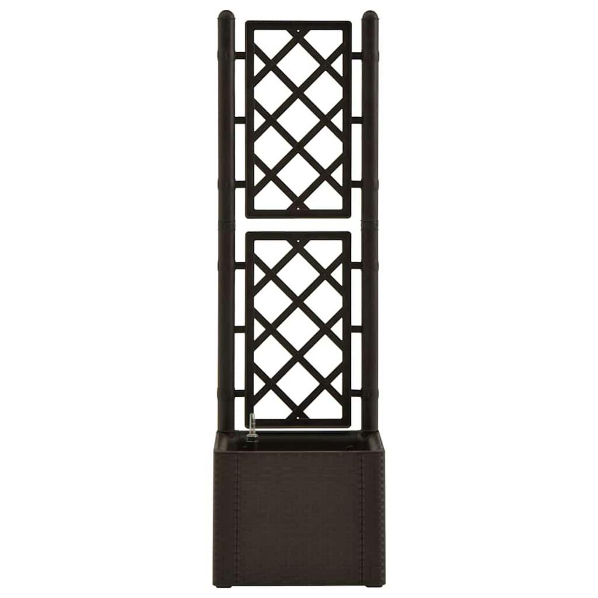 VIDAXL Lit sureleve de jardin et treillis et systeme d'arrosage Moka