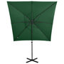 Voir la diapositive 5 : VIDAXL Parasol de jardin en porte-a-faux et mat et lumieres LED vert
