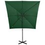 Voir la diapositive 5 : VIDAXL Parasol de jardin en porte-a-faux et mat et lumieres LED vert