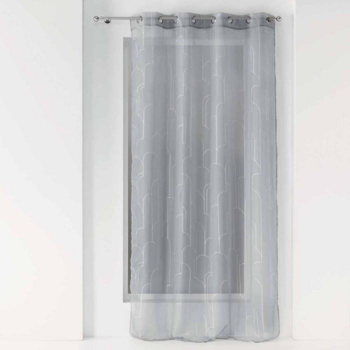 Paris Prix Rideau Voilage à Œillets  Domea  140x240cm Gris