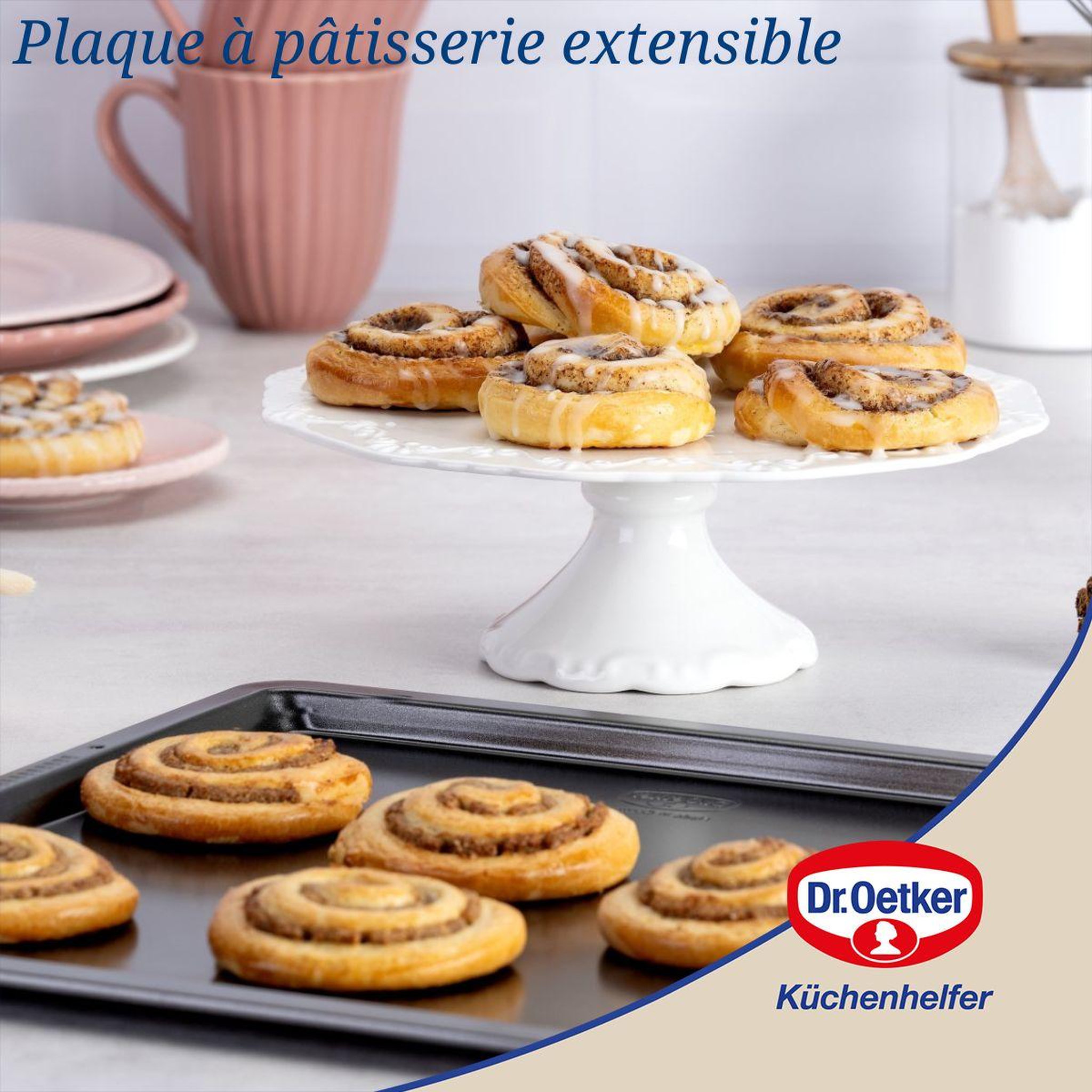 Voir la diapositive 2 : DR.OETKER Plaque four extensible 36 à 52 x 33 cm dr oetker tradition