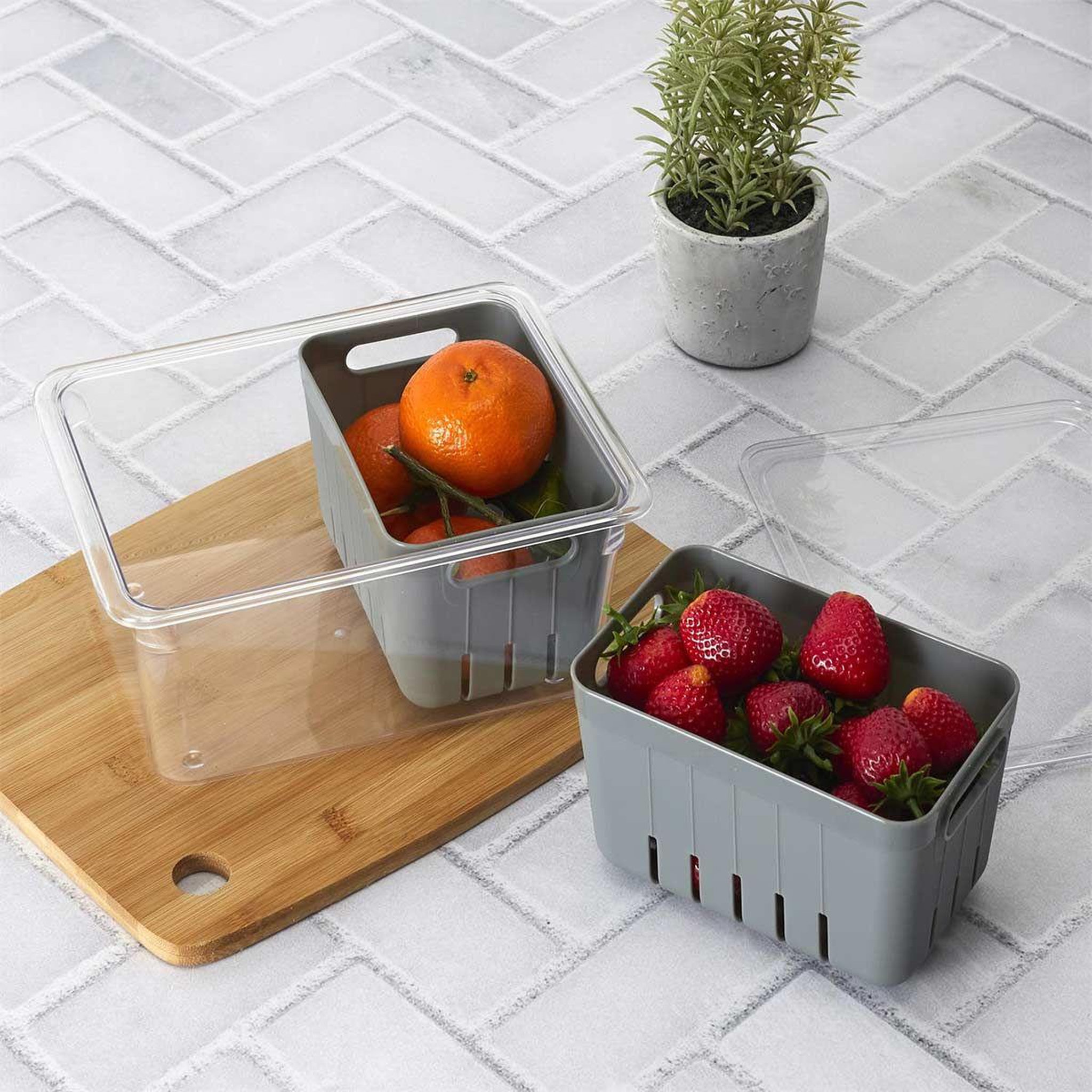 Voir la diapositive 6 : COOK CONCEPT Boîte de Conservation  2 Boîtes  22cm Gris