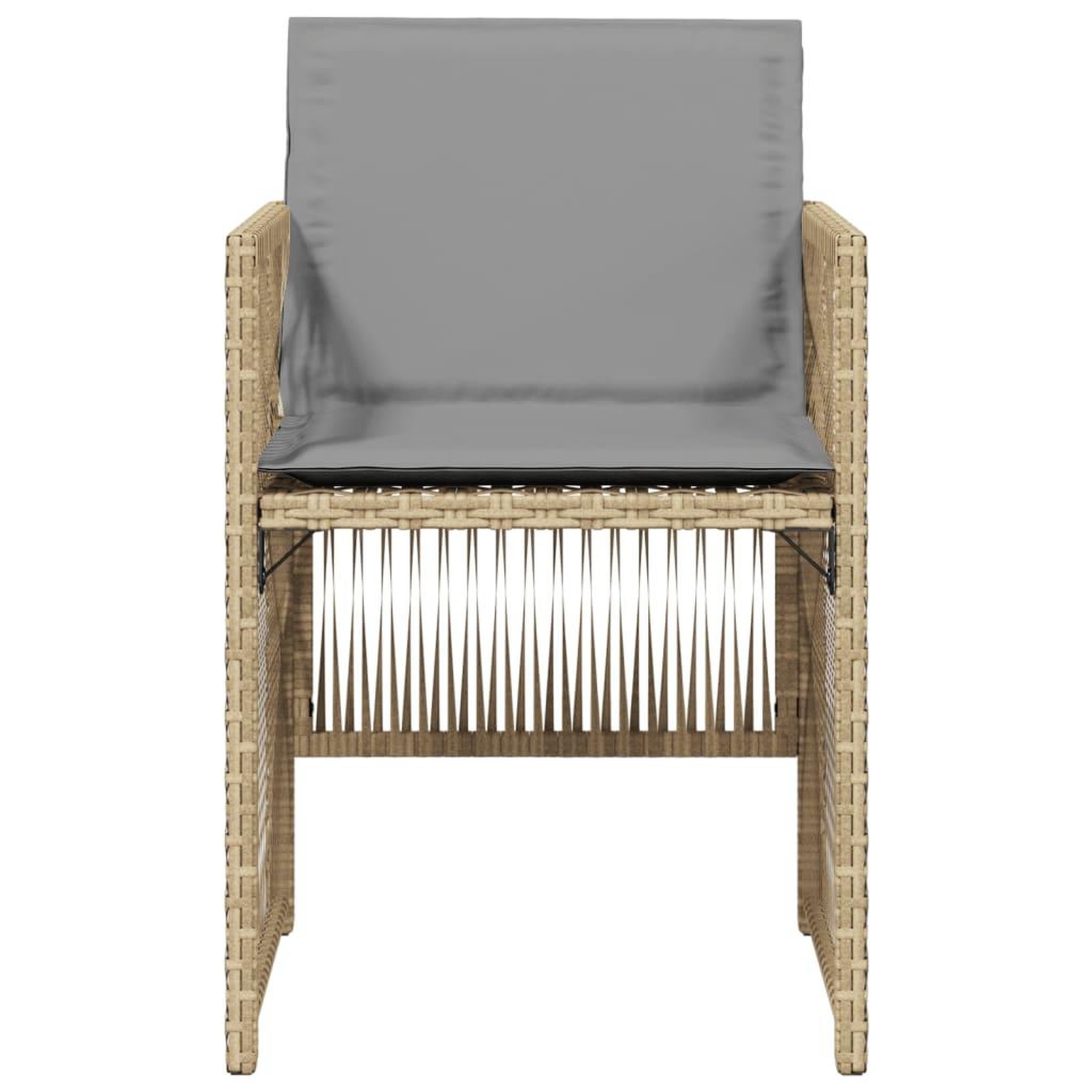 Voir la diapositive 5 : VIDAXL Chaises de jardin avec coussins lot de 4 melange beige