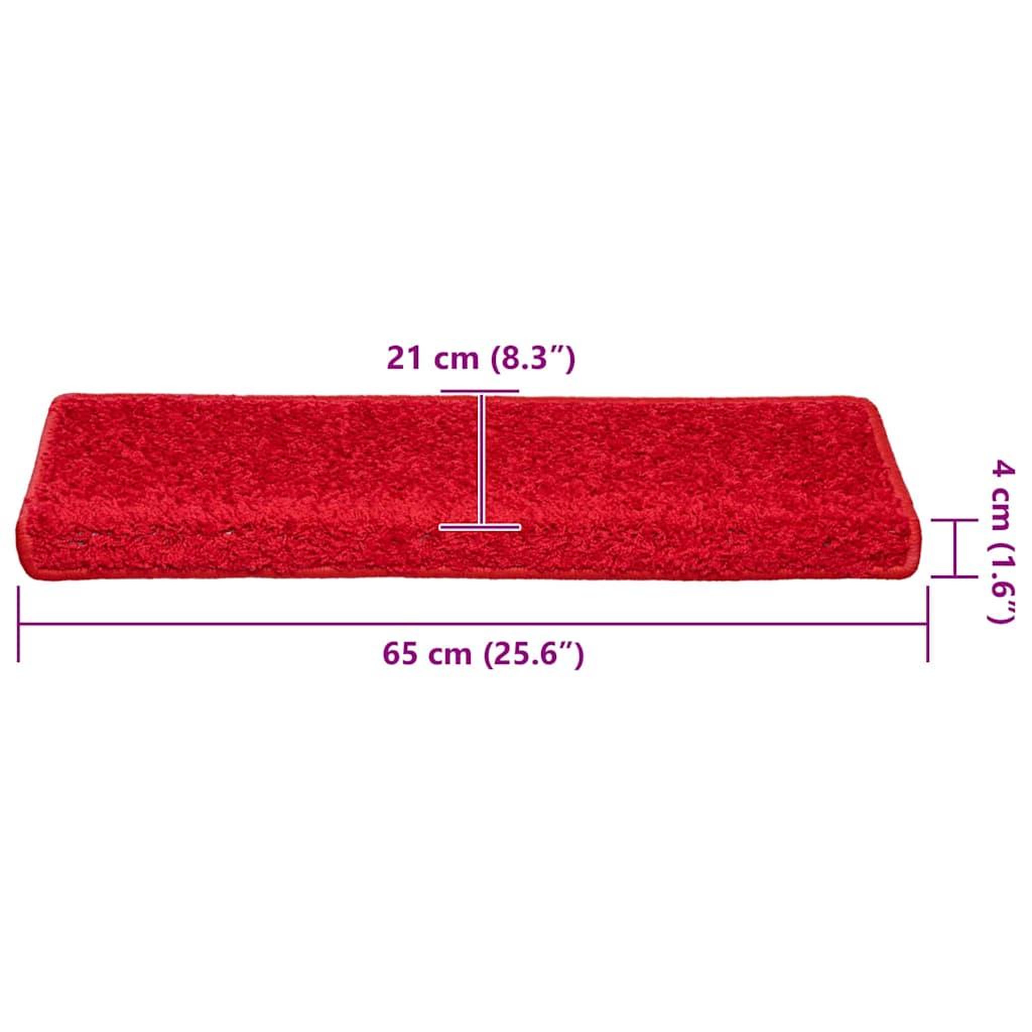 Voir la diapositive 6 : VIDAXL Tapis d'escalier 30 pcs 65x21x4 cm Rouge