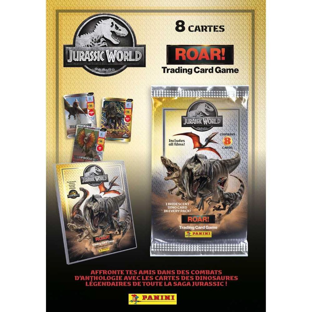 Panini Blister - PANINI - JURASSIC WORLD 4 TCG - 3 pochettes - 24 cartes