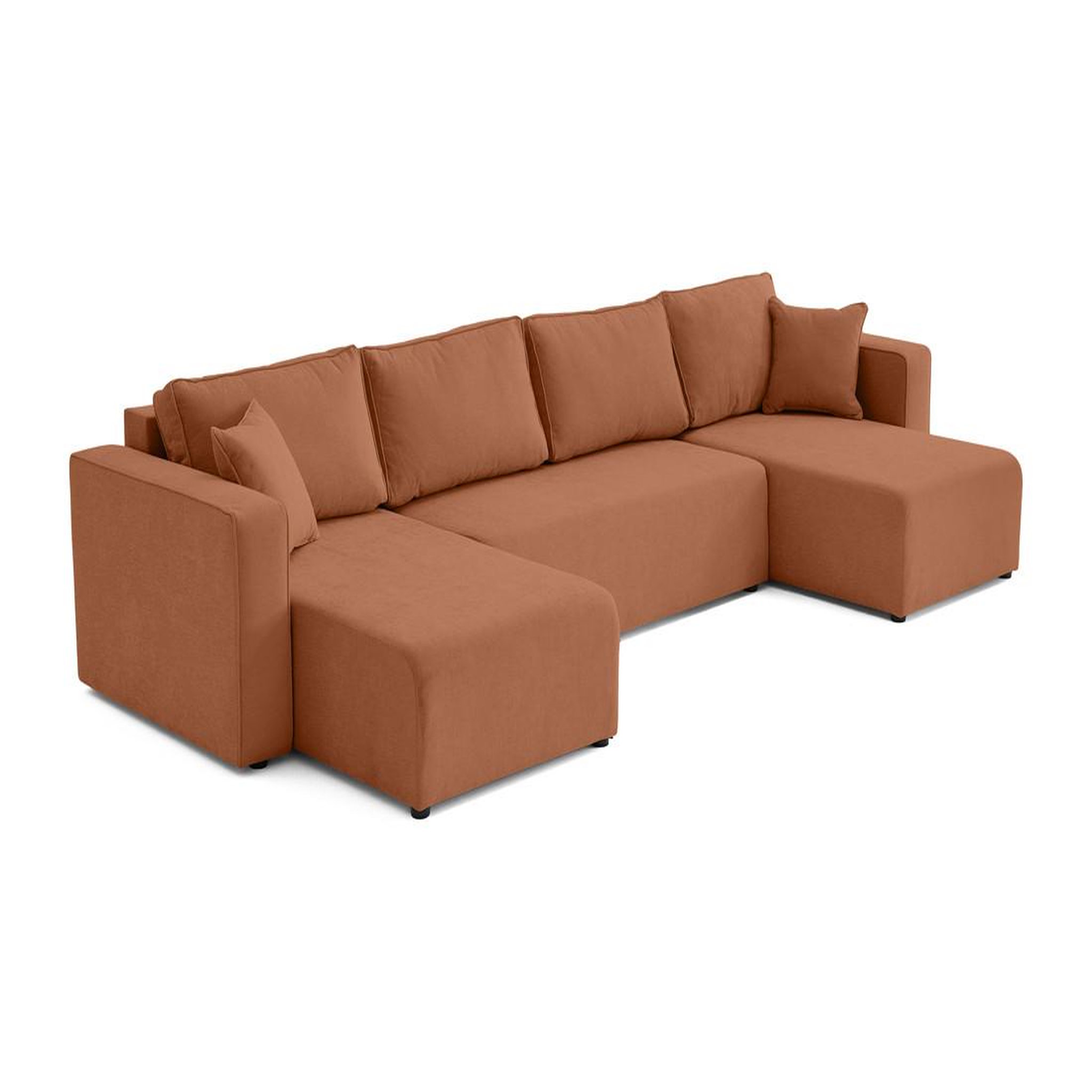 Voir la diapositive 5 : BEST MOBILIER Topaze - canapé panoramique - 7 places - convertible avec coffre - en tissu
