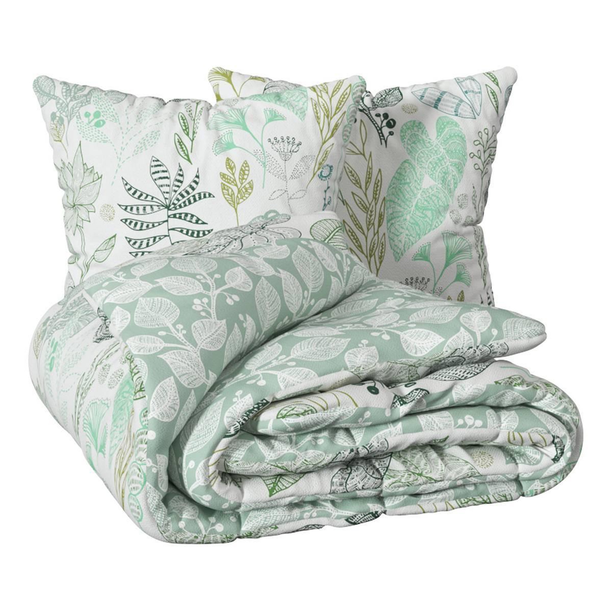 Voir la diapositive 3 : ATMOSPHERA Parure de lit 3 pièces  alioe  240x220cm vert