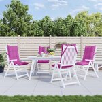 VIDAXL Coussins de chaise a dossier haut lot de 4 rose tissu oxford