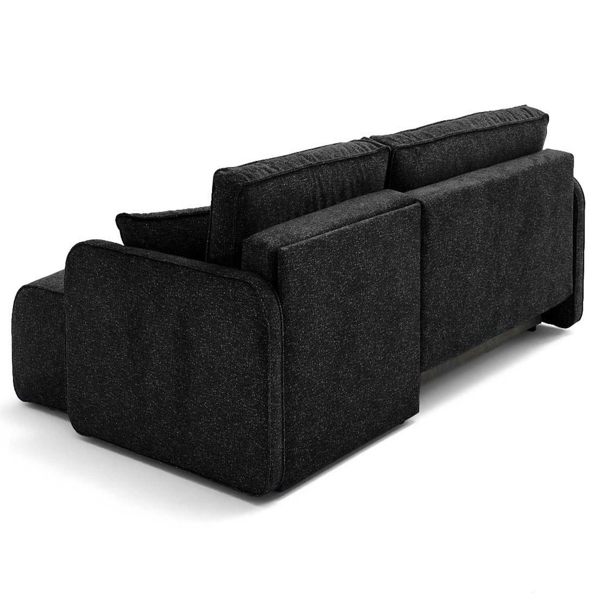 Voir la diapositive 6 : LISA DESIGN Apolline - canapé d'angle réversible 4 places convertible avec coffres en tissu moucheté