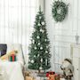Voir la diapositive 2 : HOMCOM Sapin de Noël artificiel 180 cm slim avec support en acier pliable, 479 branches épines, décoration de Noël effet réaliste, vert