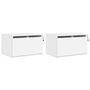 Voir la diapositive 2 : VIDAXL Tables de chevet murales avec lumieres LED 2 pcs blanc