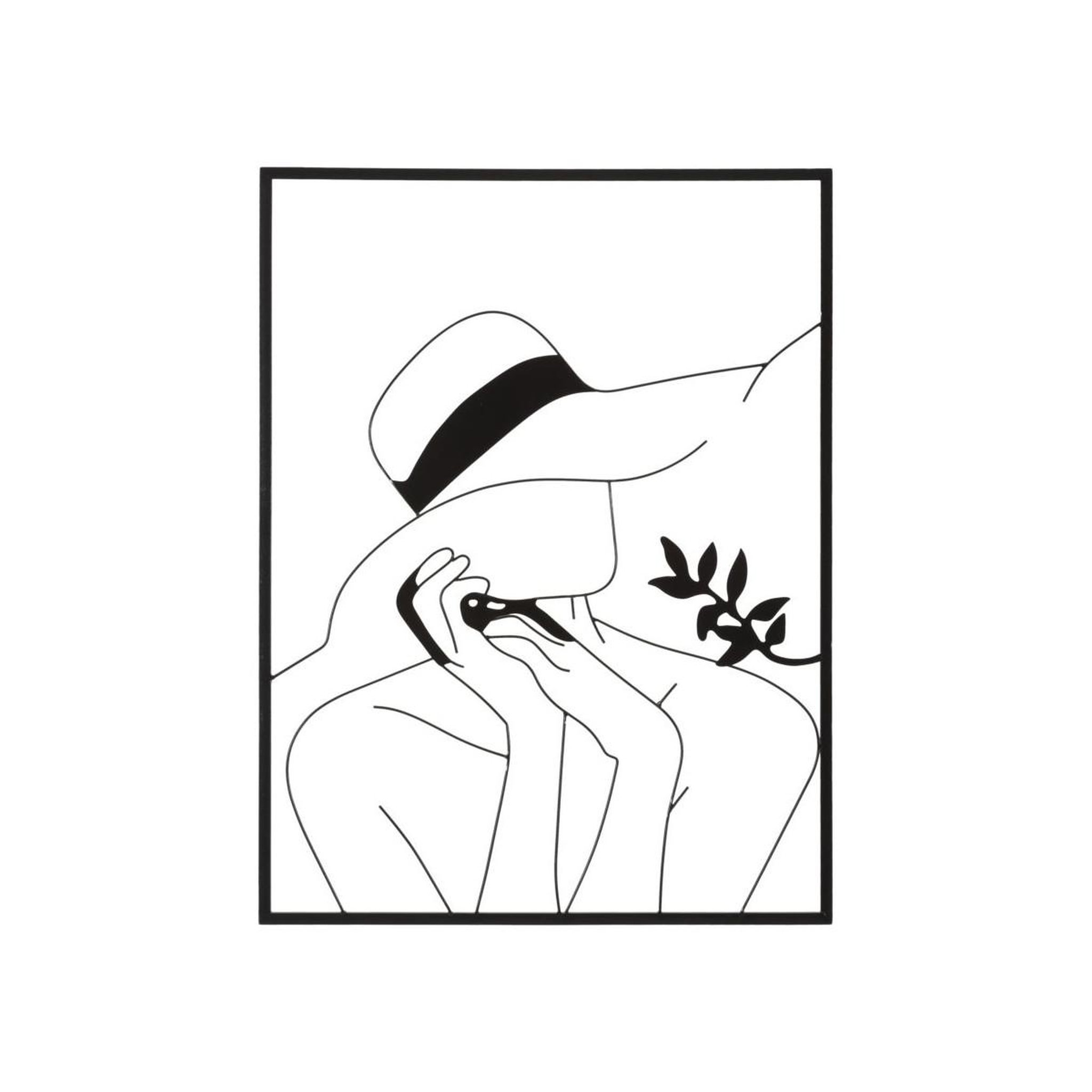 Paris Prix Déco murale encadrée en métal  chapeau  80cm noir