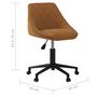 Voir la diapositive 6 : VIDAXL Chaise pivotante de bureau Marron Velours
