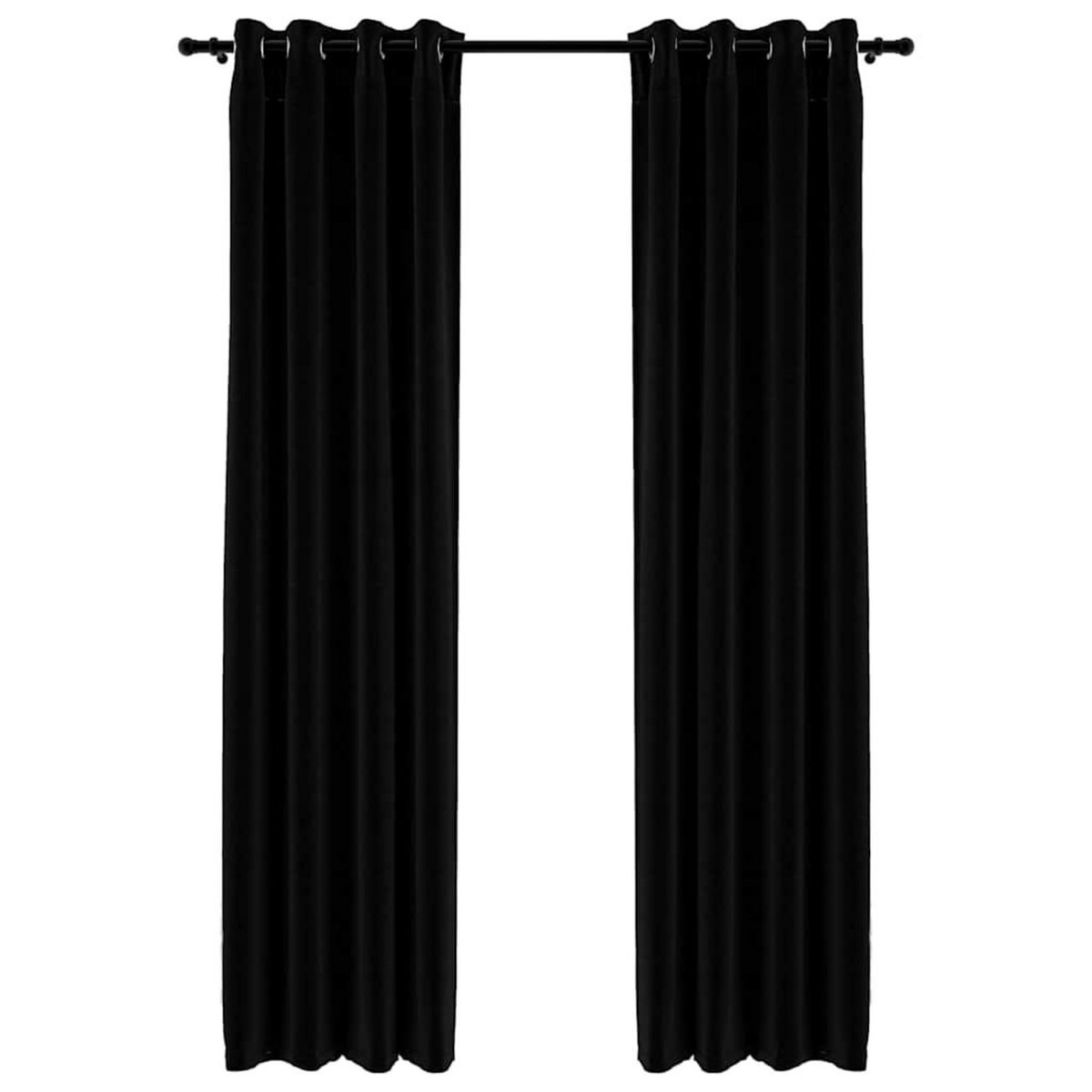 VIDAXL Rideaux occultants Aspect lin avec œillets 2 pcs Noir 140x245cm