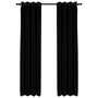 Voir la diapositive 2 : VIDAXL Rideaux occultants Aspect lin avec œillets 2 pcs Noir 140x245cm