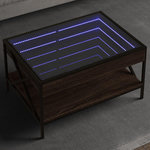 VIDAXL Table basse avec LED infini chene marron 70x50x38 cm
